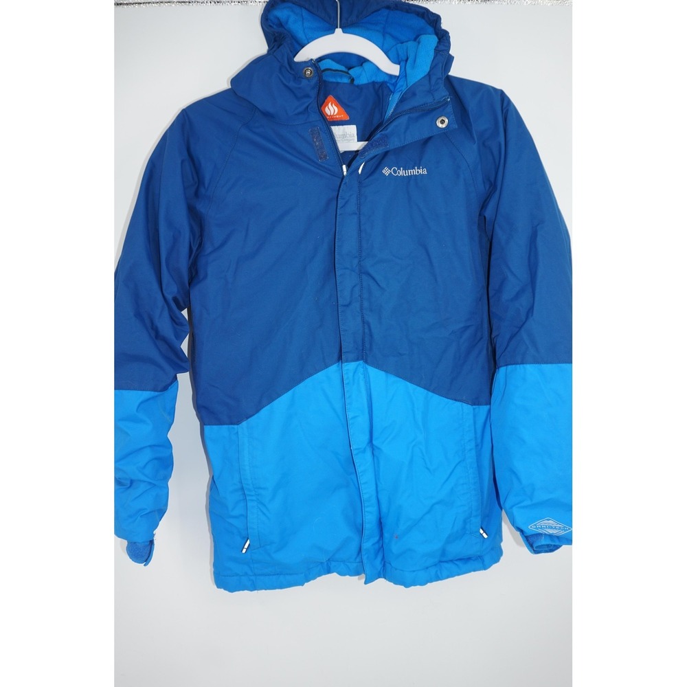 Columbia Jacket Youth Large Blue Omni-Heat Insulated Hooded Outgrown Ski Coat